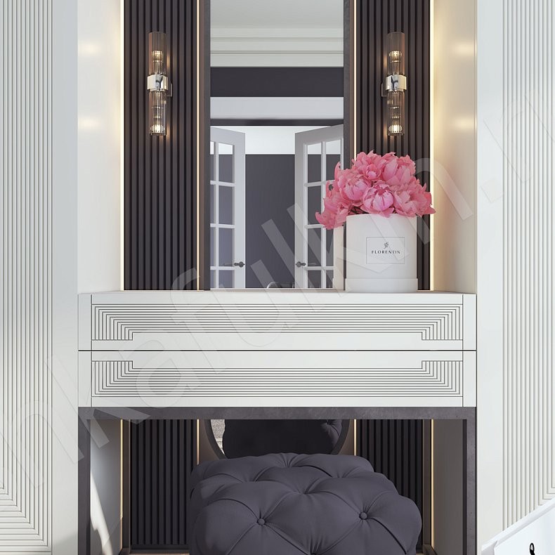 Гарнитур Бергамо Светлые Золото Белый Модерн 4х створчатые Спальня Для вещей 3