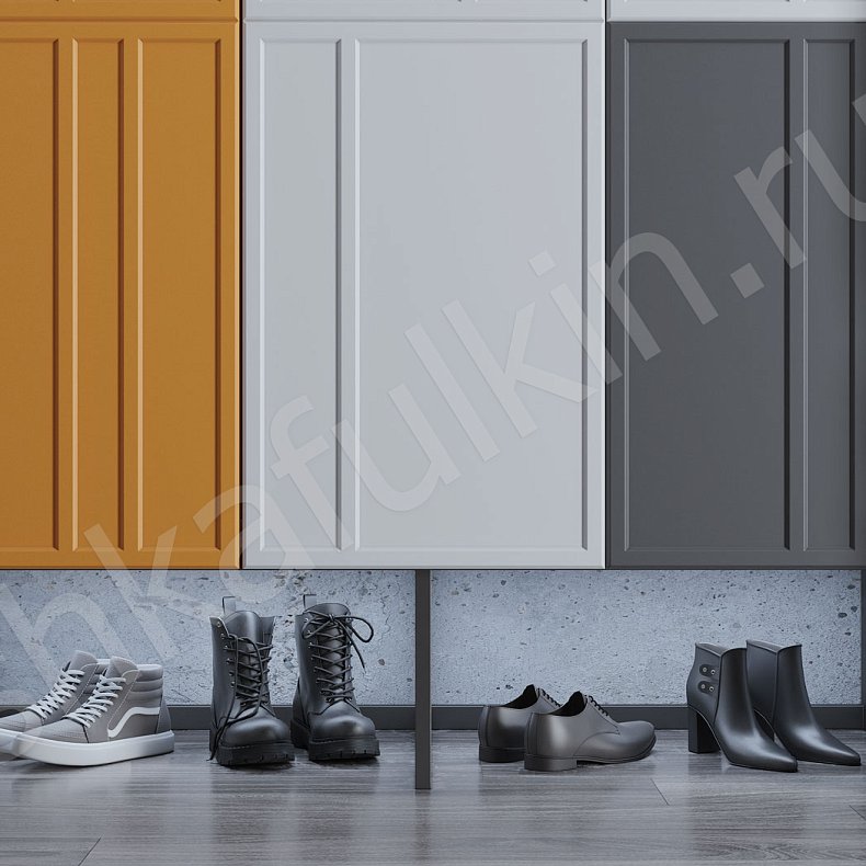 Изображение Прихожая Урбан Белый Цветной Светлые Лофт 3х створчатые Прихожая Для вещей 9