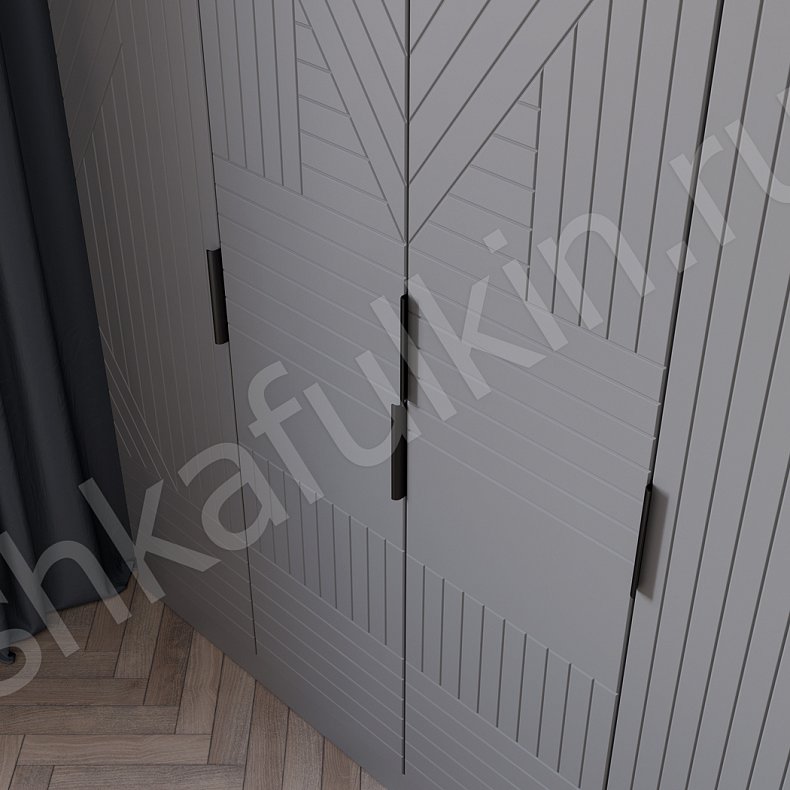 Изображение Шкаф Салли Серый Современный 4х створчатые Спальня Для вещей 3