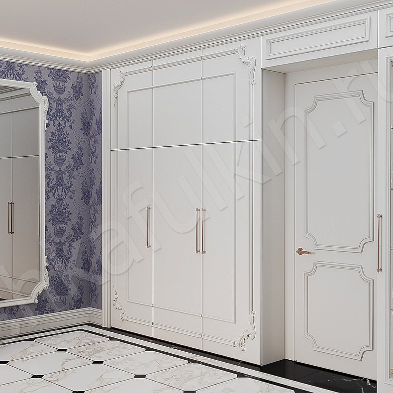 Шкаф Буазери Светлые Белый Классика 3х створчатые Гостиная  2