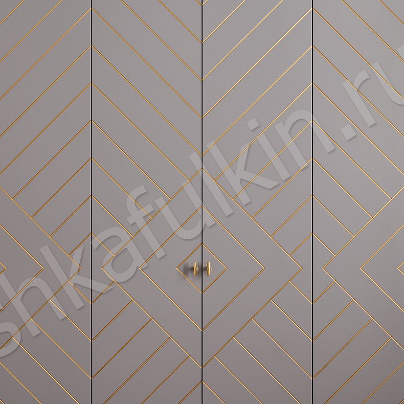 Встроенный шкаф Эклипс Золото Светлые Серый Современный 6и створчатые Гостиная Для вещей 2