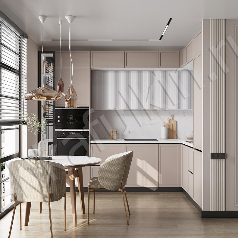 Кухня Сандра Светлые Коричневый Белый Неоклассика   Для посуды