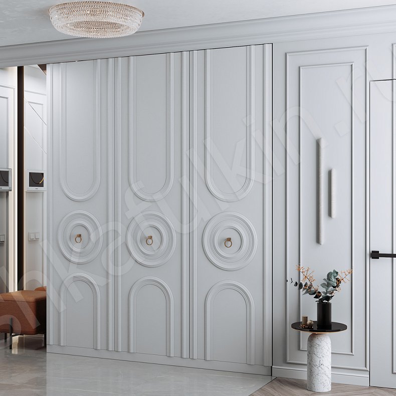 Прихожая Сальса Белый Светлые Неоклассика 3х створчатые Прихожая Для вещей 1