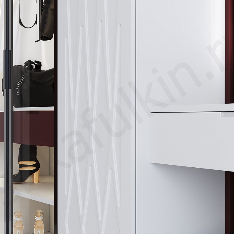 Изображение Прихожая Чеддер Белый Светлые Современный 4х створчатые Прихожая Для вещей 3