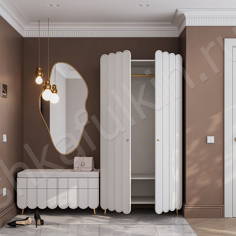 Прихожая Монмартр Светлые Белый Модерн 2х створчатые Прихожая Для вещей 5