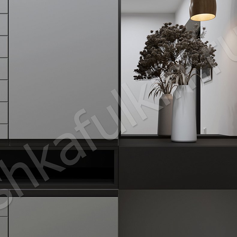 Изображение Прихожая Теодор Светлые Серый Хай-тек 4х створчатые Прихожая Для вещей 7