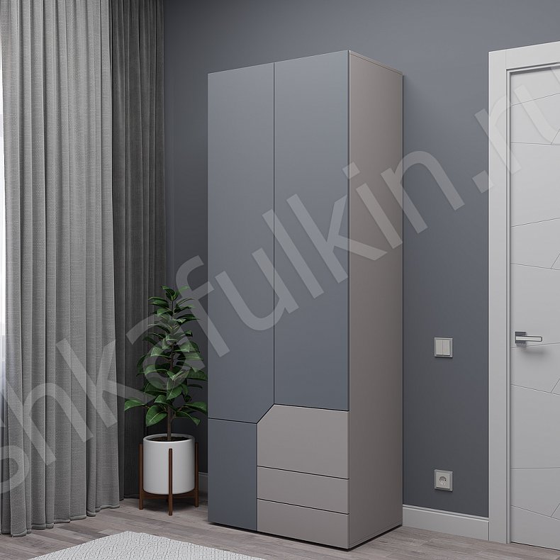 Изображение Шкаф Сонум Темные Светлые Серый Коричневый Древесный Черный Скандинавский 2х створчатые Гостиная Для вещей Для белья 8