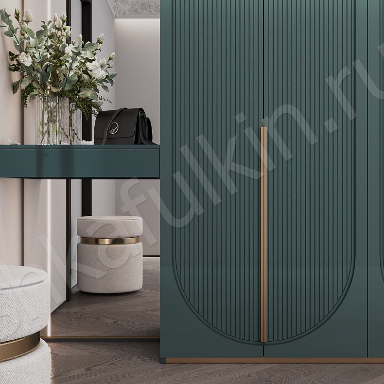 Прихожая Скаволлини с консолью Белый Цветной Светлые Зеленый Неоклассика 4х створчатые Прихожая Для вещей 6