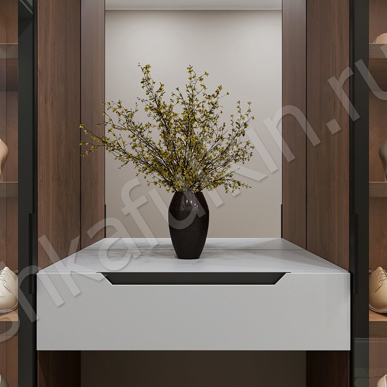 Изображение Прихожая-витрина Аттик Белый Светлые Минимализм 4х створчатые Прихожая Для вещей 3