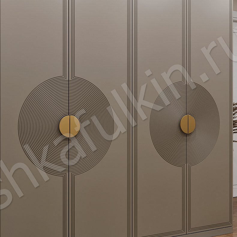 Прихожая Ришелье Светлые Коричневый Белый Неоклассика 4х створчатые Прихожая Для вещей 11