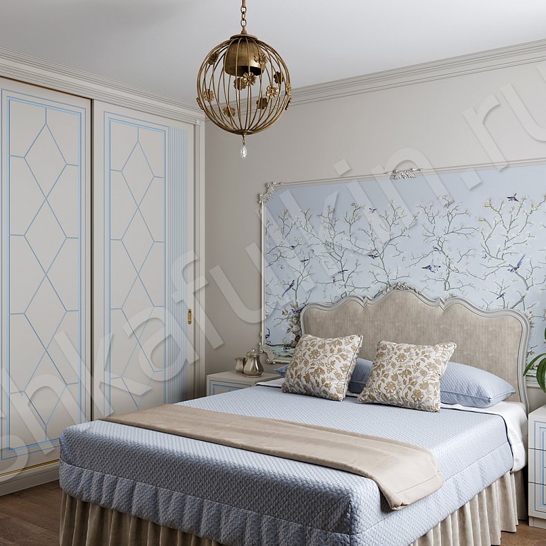 Корпусный шкаф-купе Милена Светлые Золото Классика 2х створчатые Спальня Для вещей