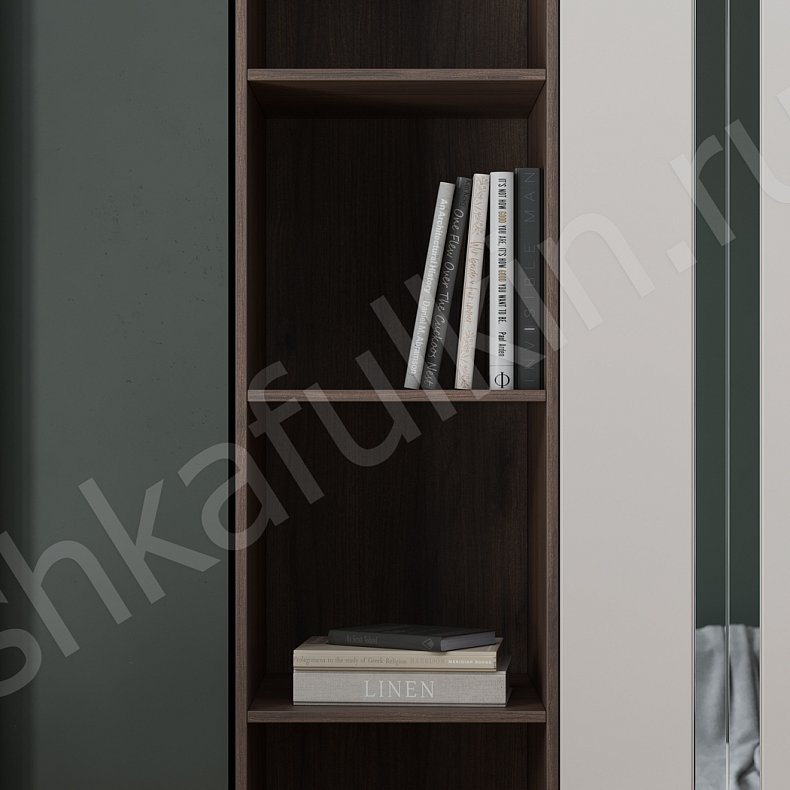 Кабинет Иллари Светлые Древесный Белый Хай-тек 5и створчатые Гостиная Для вещей Для книг 2