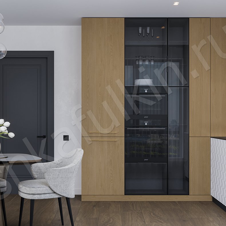 Изображение Кухня Эльма Светлые Древесный Белый Неоклассика   Для посуды 5