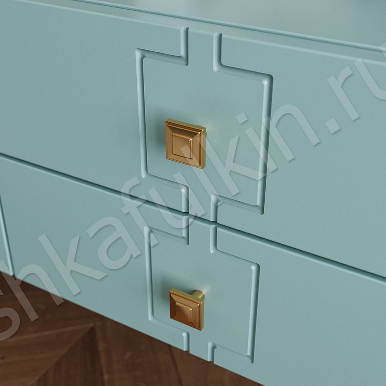 Изображение Гарнитур Тиффани Синий Светлые Зеленый Неоклассика 2х створчатые Гостиная Под ТВ Для вещей 5