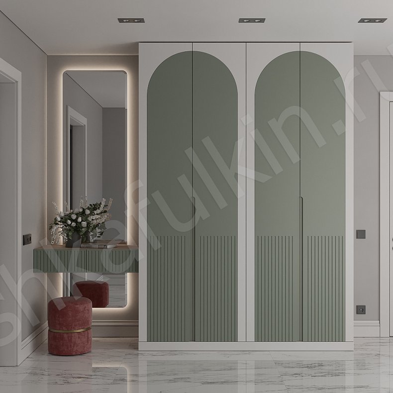 Прихожая Сомбреро Белый Цветной Светлые Зеленый Современный 4х створчатые Прихожая Для вещей