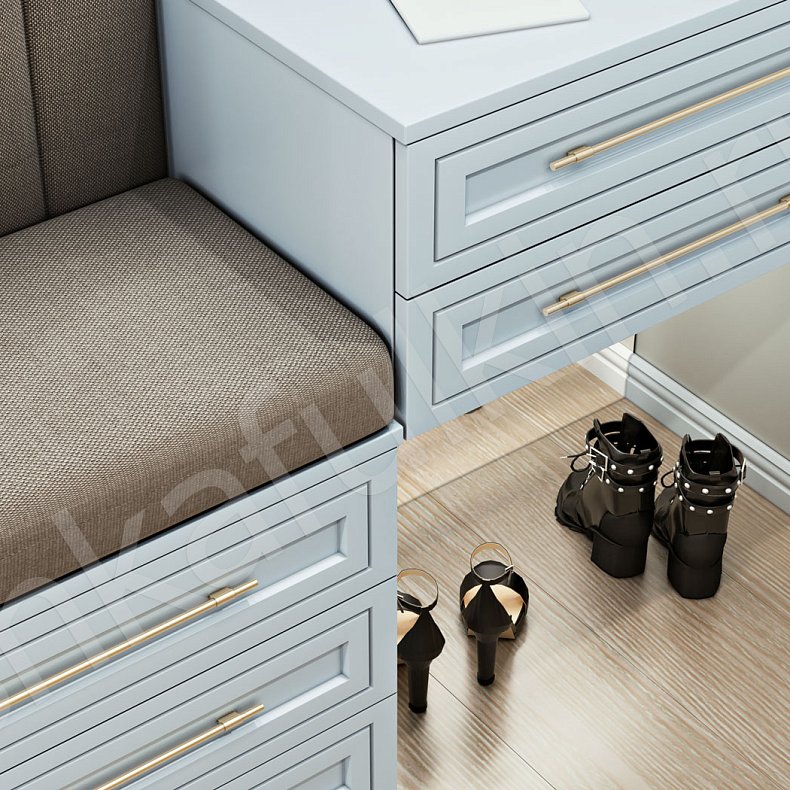 Прихожая Эверест Светлые Серый Неоклассика 2х створчатые Прихожая Для вещей 3