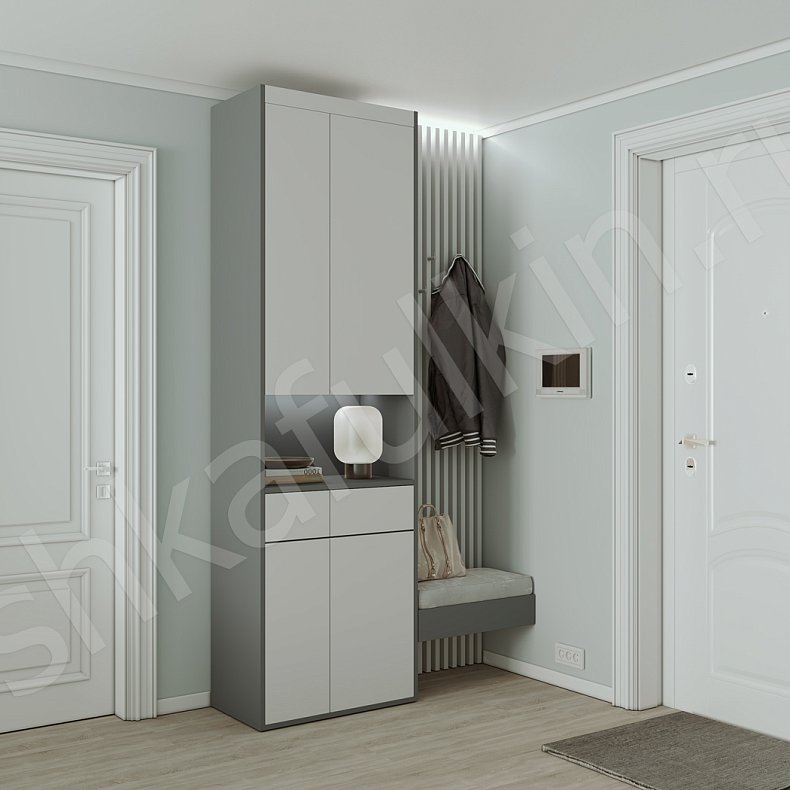 Изображение Прихожая Бонни Темные Светлые Серый Коричневый Черный Белый Скандинавский 2х створчатые Прихожая Для вещей 8