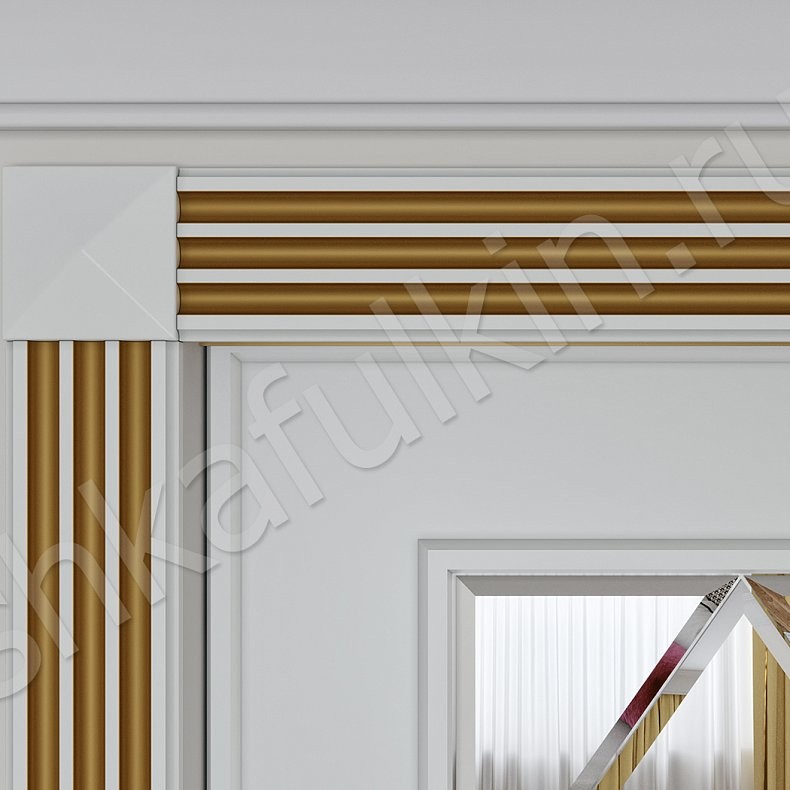 Встроенный шкаф-купе Форса Белый Светлые Неоклассика 3х створчатые Спальня Для вещей 5