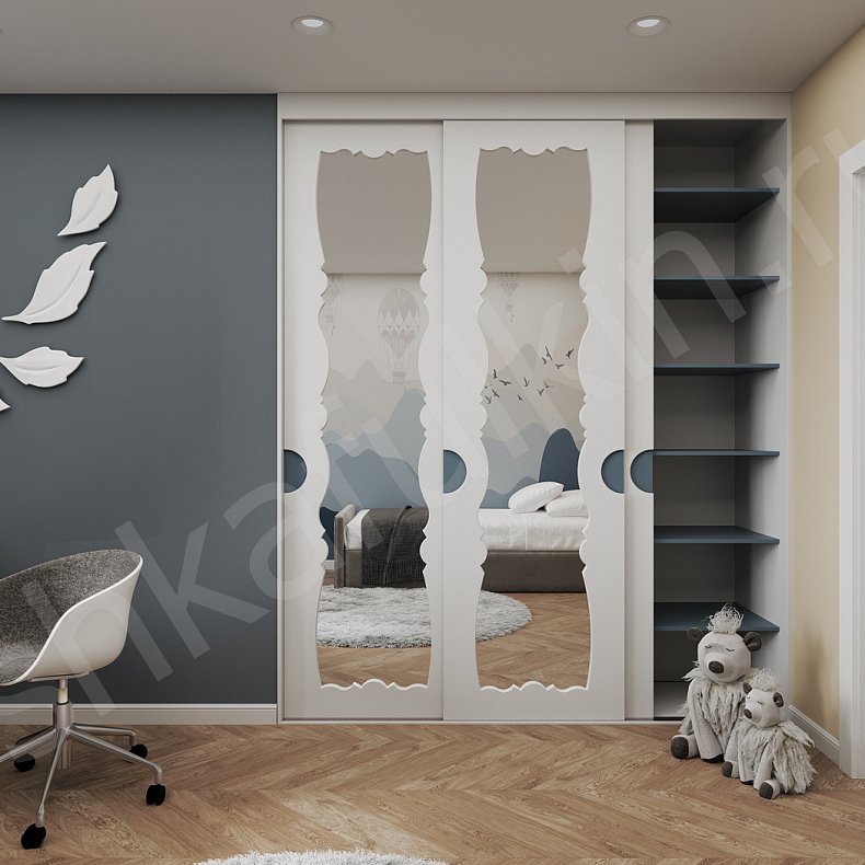 Изображение Гарнитур Мелани Белый Светлые Модерн 3х створчатые Детская Для вещей 4