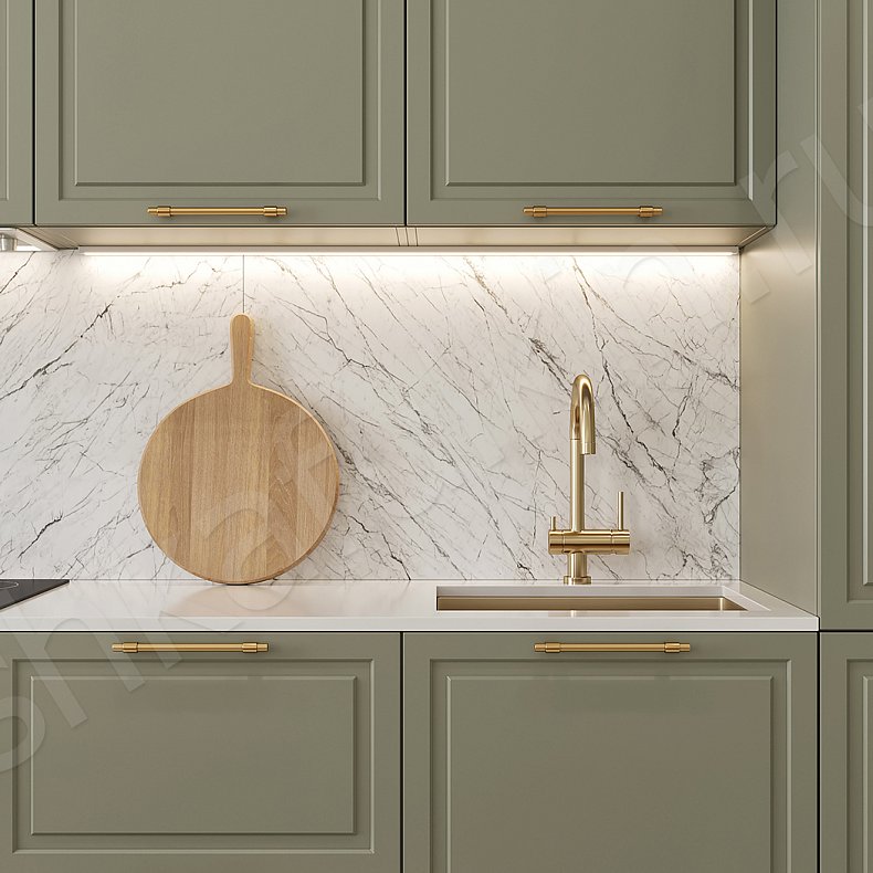 Изображение Кухня Брикелл Белый Светлые Зеленый Классика   Для посуды 8