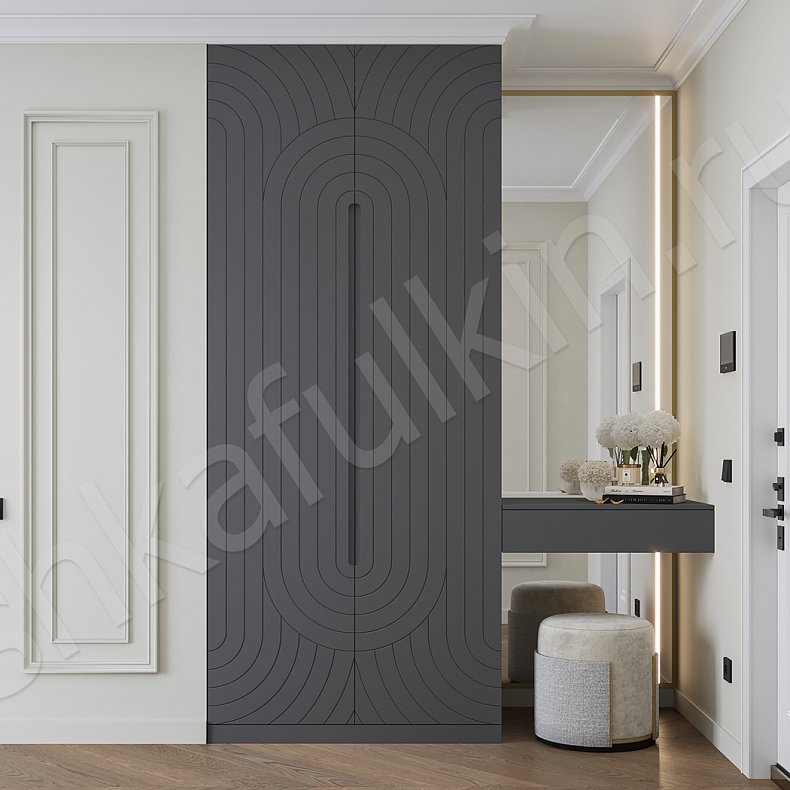 Изображение Прихожая 2 двери Паттерн Черный Темные Современный 2х створчатые Прихожая Для вещей 1
