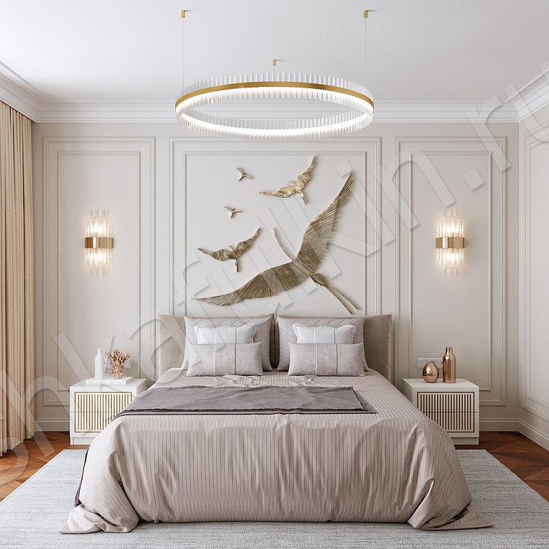 Гарнитур Нефертити Светлые Золото Белый Классика 4х створчатые Спальня Для вещей 1