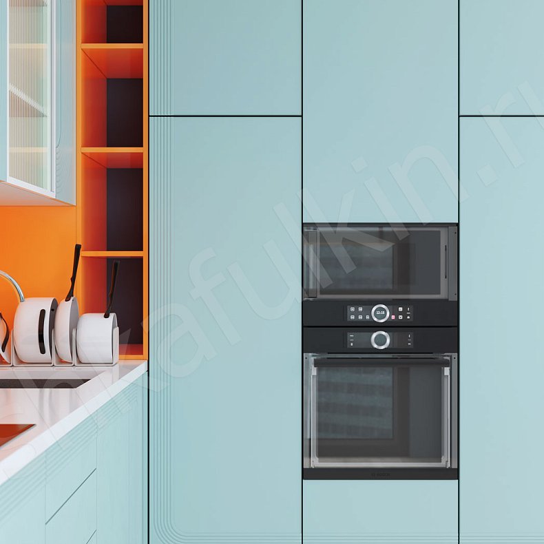 Изображение Кухня Дзен Цветной Синий Светлые Современный Для посуды 4