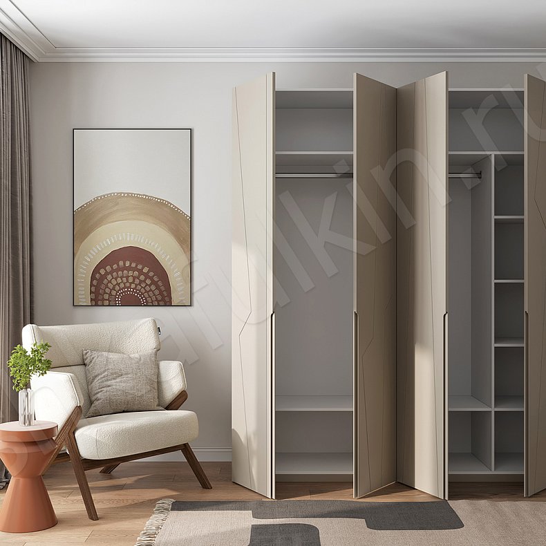 Изображение Шкаф Ласпи Светлые Модерн 4х створчатые Гостиная Для вещей 4