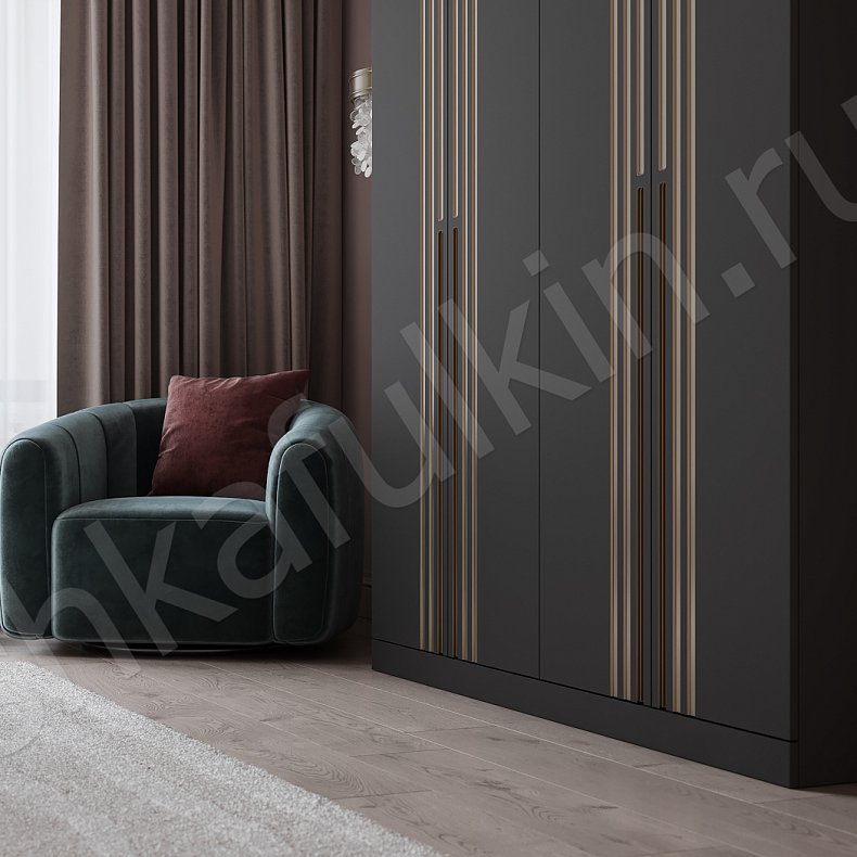 Шкаф Пальмира Темные Современный 4х створчатые Спальня Для вещей 6