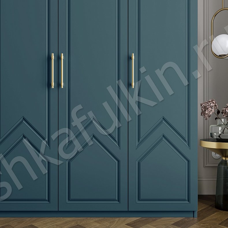 Изображение Шкаф Квинни Белый Цветной Синий Светлые Темные Неоклассика 4х створчатые Гостиная Для вещей 6