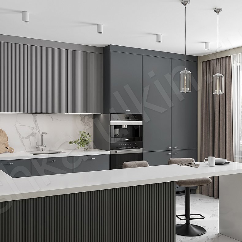 Кухня Шафран Золото Светлые Серый Коричневый Венге Современный   Для посуды 2