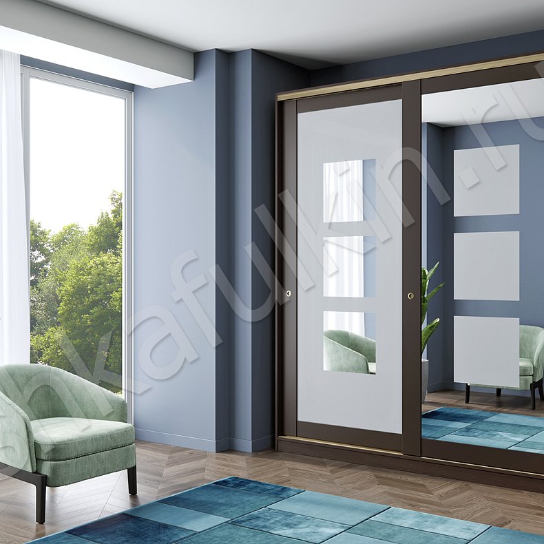 Шкаф-купе Шарль Темные Модерн 2х створчатые Гостиная Для вещей 2