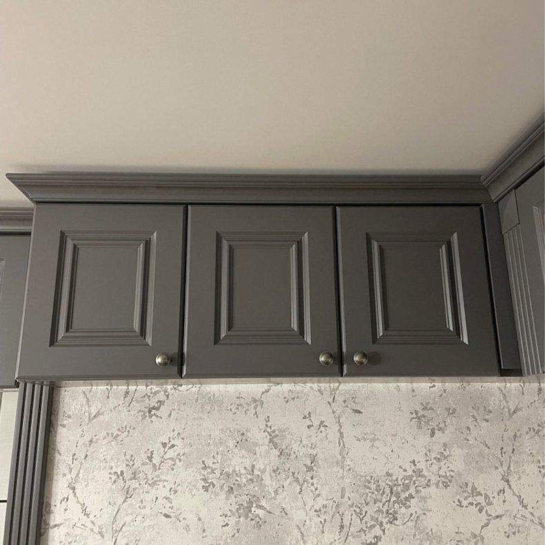 Книжный шкаф Антида Светлые Серый Классика 4х створчатые Гостиная Для книг 13