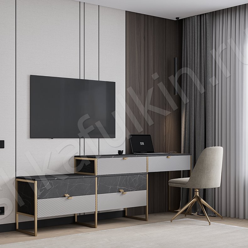 Изображение Гарнитур Элегия Цветной Современный 4х створчатые Спальня Для белья Для вещей 8