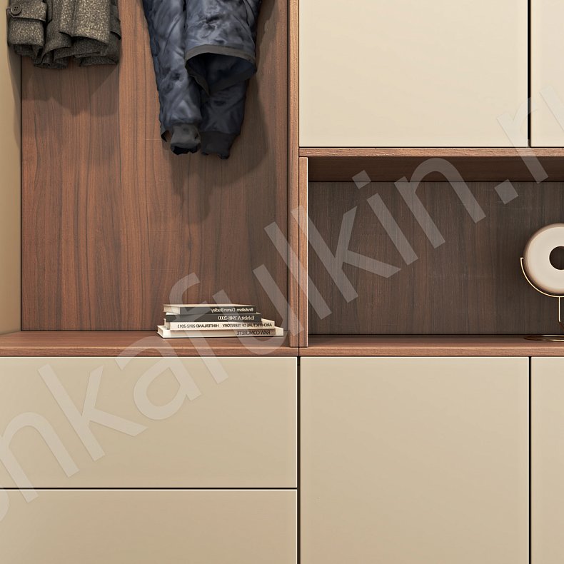 Изображение Прихожая Мэрри Серый Черный Минимализм 2х створчатые Прихожая Для вещей Для декора 12