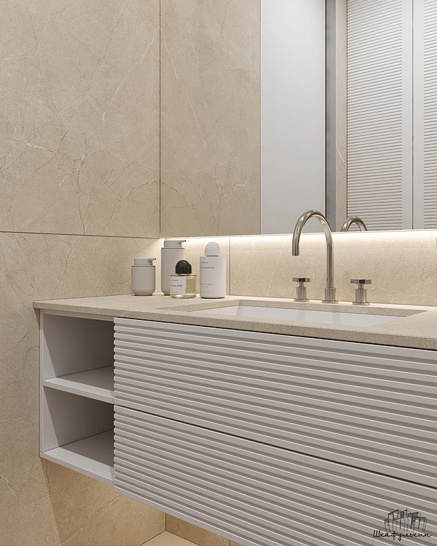 Изображение Мебель в санузел Шондер Белый Светлые Современный   Для вещей 6