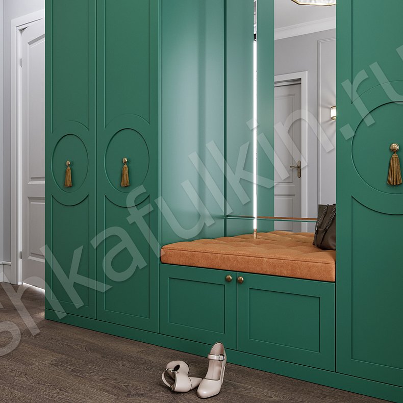 Шкаф Агава Зеленый Классика 4х створчатые Коридор Для вещей 4