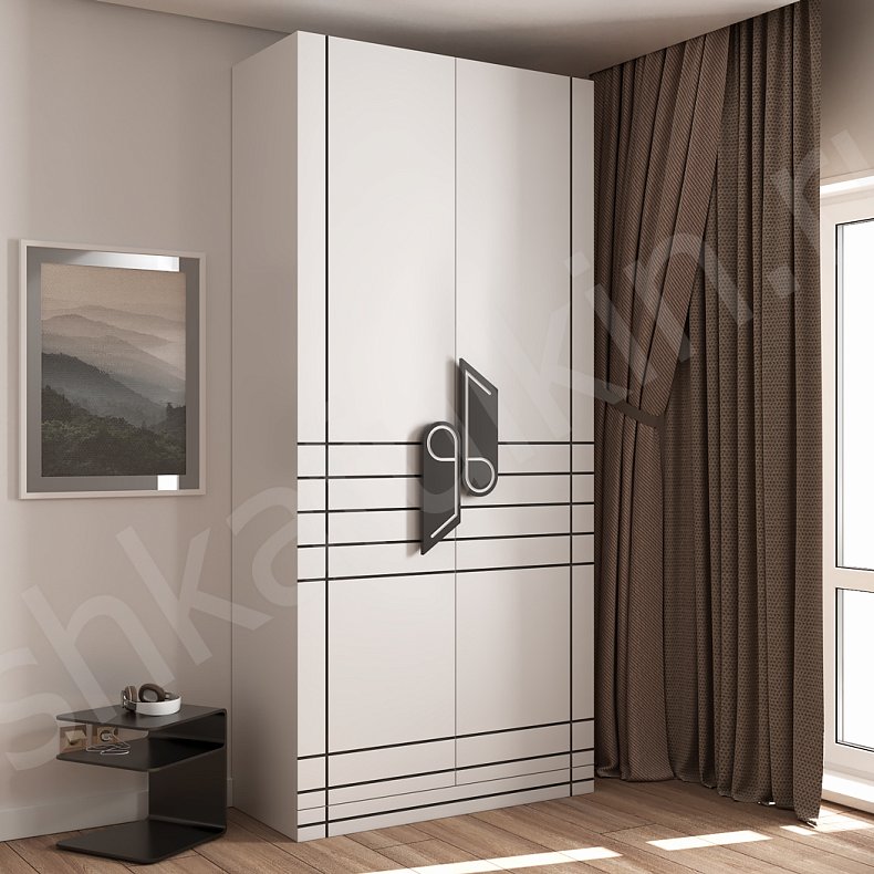 Шкаф Моцарт Белый Современный 2х створчатые Гостиная Для вещей 3