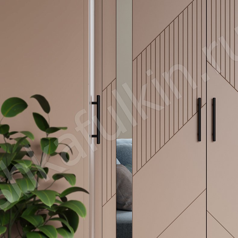 Изображение Угловой шкаф Хадсон Коричневый Светлые Современный 4х створчатые Гостиная Для вещей 4