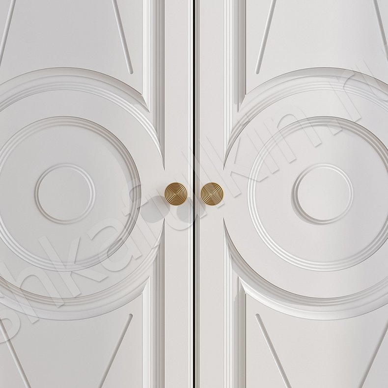 Шкаф Альберто Белый Неоклассика 4х створчатые Гостиная Для вещей 3