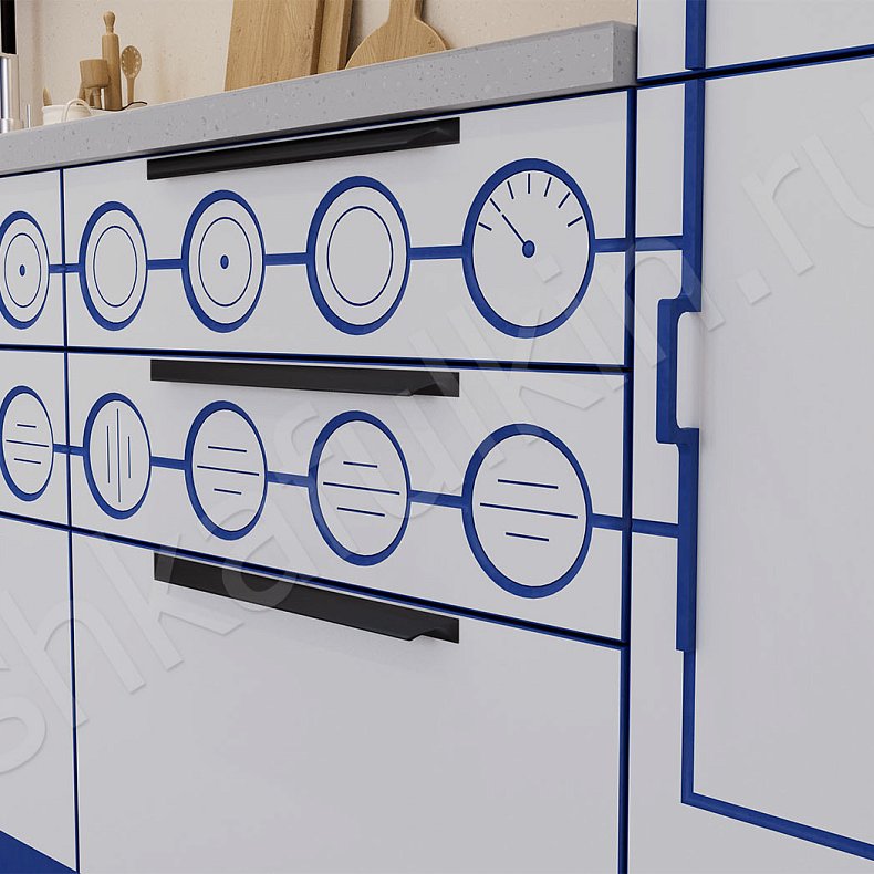 Кухня Авентадор Светлые Синий Цветной Белый Современный   Для посуды Для декора 5