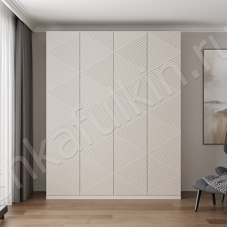 Изображение Шкаф Монтелли Светлые Белый Современный 4х створчатые Гостиная Для вещей 1