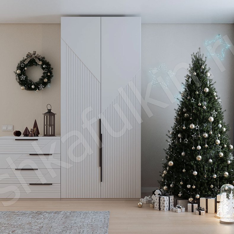 Изображение Гарнитур Фигаро Белый Светлые Серый Модерн 4х створчатые Спальня Для вещей 1