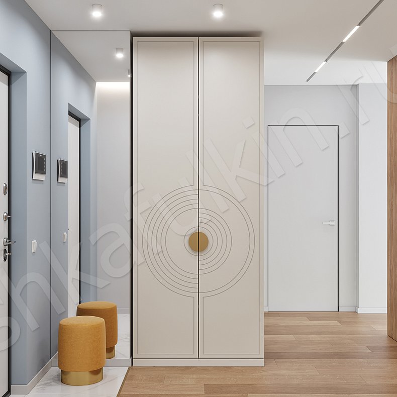 Прихожая Лоррис Коричневый Светлые Современный 2х створчатые Прихожая Для вещей