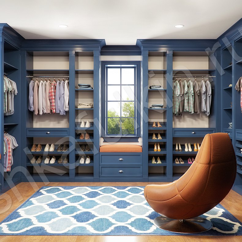 Гардеробная Готти Синий Современный  Гардеробная 