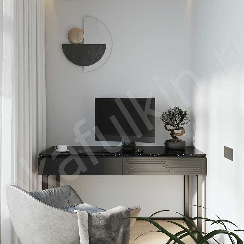 Изображение Гарнитур Аддамс Черный Темные Современный 4х створчатые Спальня Для вещей 7