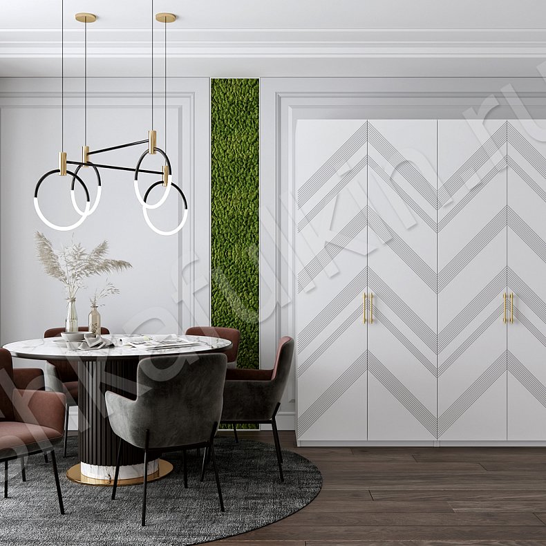 Изображение Корпусный шкаф Кельвин Белый Черный Светлые Темные Модерн 4х створчатые Гостиная Для вещей 6