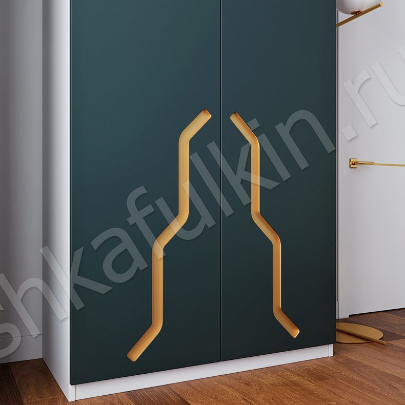 Изображение Корпусный шкаф Консул Цветной Серый Синий Темные Золото Модерн 2х створчатые Гостиная Для вещей 6