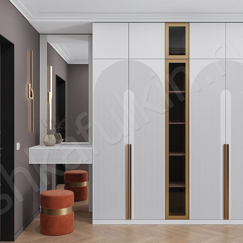 Прихожая Олимп Белый Светлые Современный 4х створчатые Прихожая Для вещей