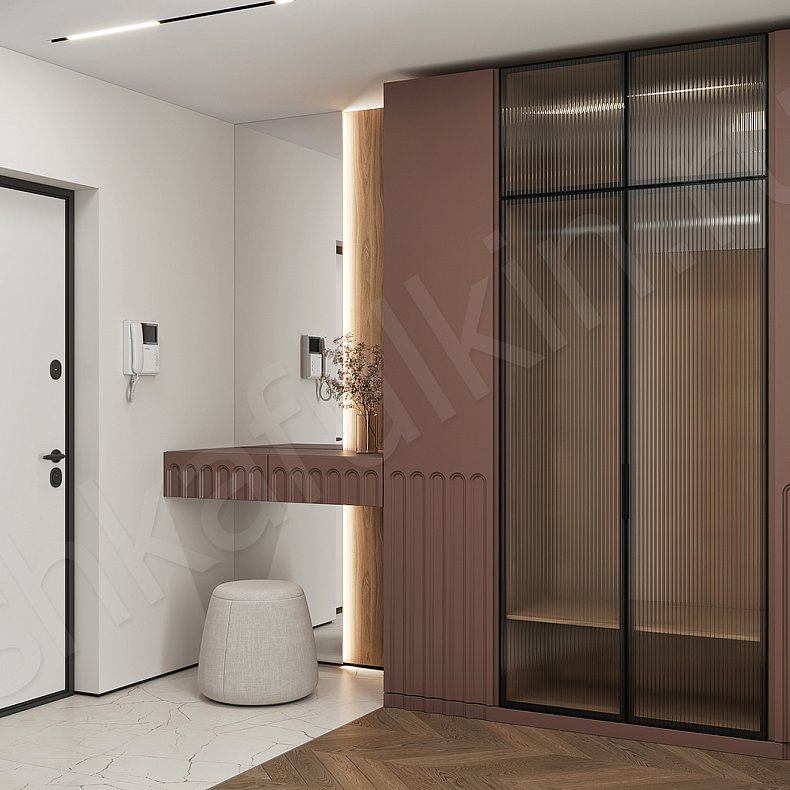 Прихожая Командор Зеленый Темные Коричневый Цветной Современный 4х створчатые Прихожая Для вещей 2